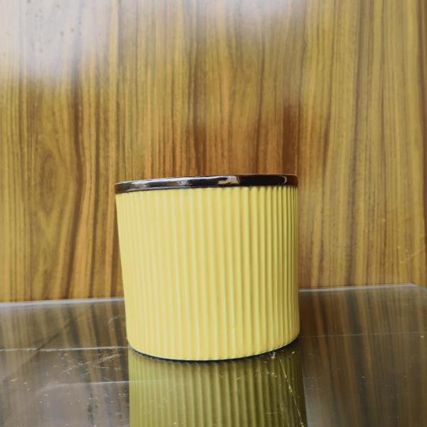 Yellow ceramic pot