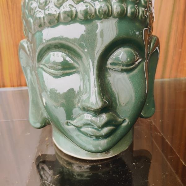 Green Buddha ceramic pot